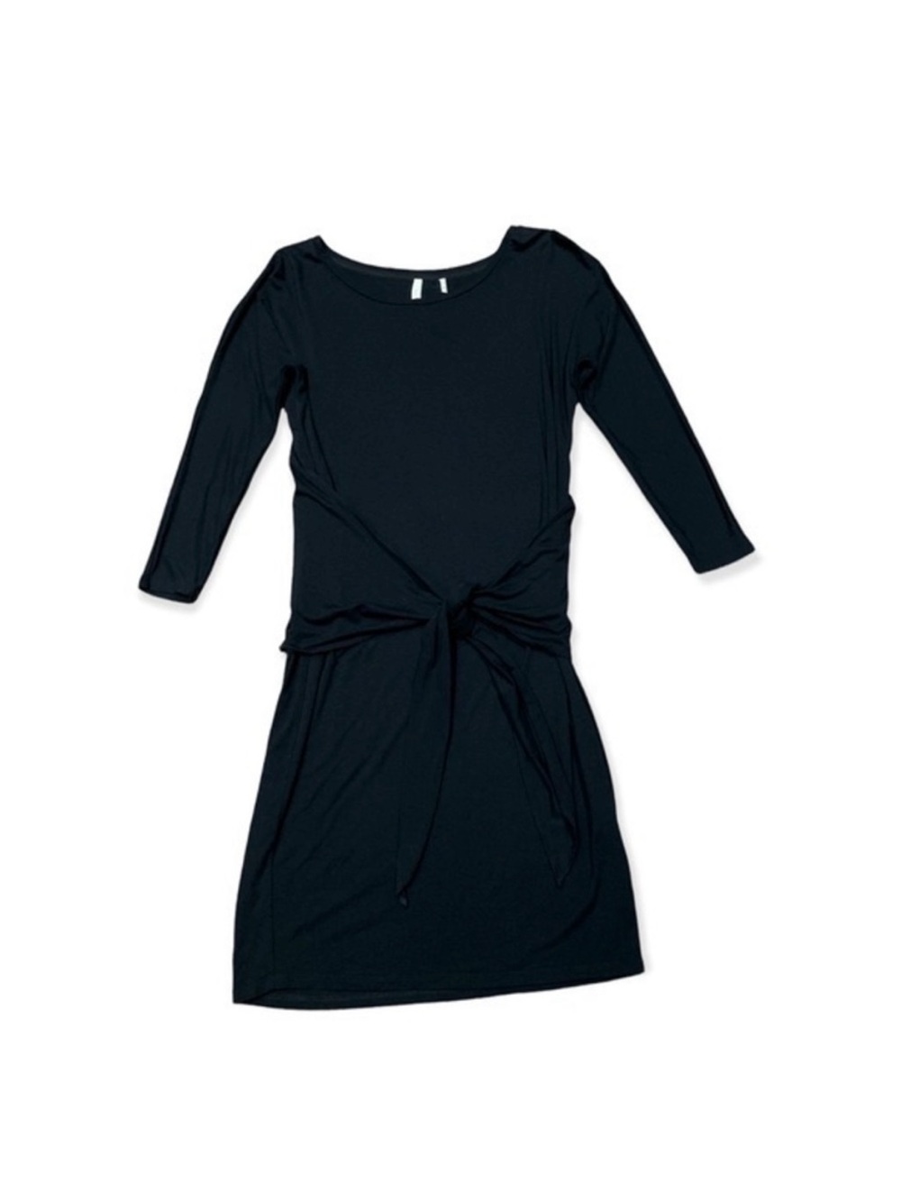Babaton Black Long-Sleeve Tie-Front Sheath Dress